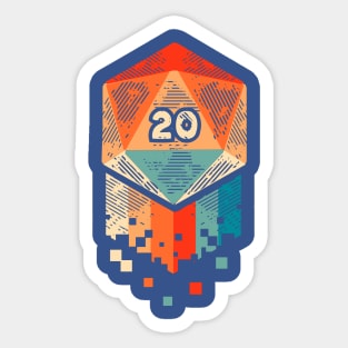 Groovy Retro D20 Sticker